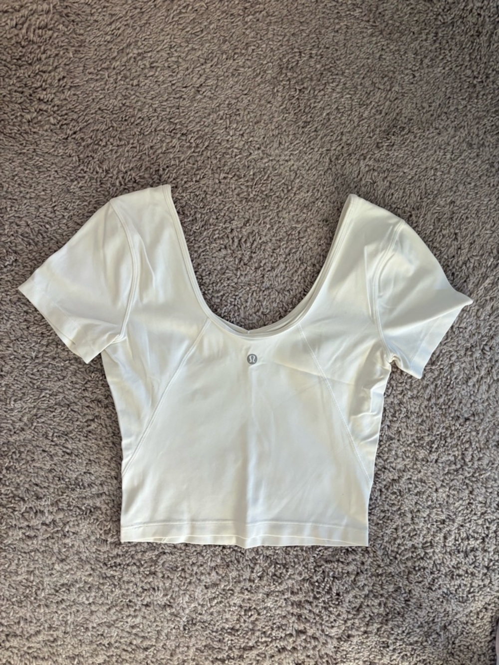lululemon athletica white Scoop-Neck Cropped Tee